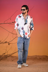 Men's Cloud Canvas Multicoloured Digital Print Five Sleeve Shirt