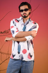 Men's Cloud Canvas Multicoloured Digital Print Five Sleeve Shirt