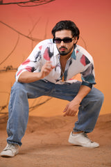 Men's Cloud Canvas Multicoloured Digital Print Five Sleeve Shirt