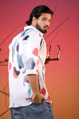 Men's Cloud Canvas Multicoloured Digital Print Five Sleeve Shirt