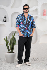 Men's Multicolored Graphic Print Premium Rayon Cuban Collar Shirts