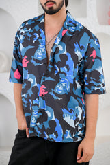 Men's Multicolored Graphic Print Premium Rayon Cuban Collar Shirts