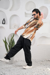 Men's Multicoloured Vibrant Digital Print Five Sleeve Shirt