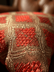 Scarlet Brocade Embroidered Cushion Cover (16*16 inch) - Furnish Factory
