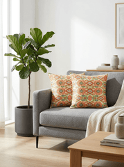 Terracotta Tales Canvas Cushion Cover (16*16 inch) - Furnish Factory