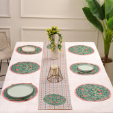Gulistan Dining Table set (Runner Size: 70x12.5 inch | Mat Size: 14.5 inches round)