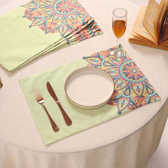 Satrangi Mandala Dining Set (Runner Size: 70x12.5 inch | Mat Size: 12x18 inch)