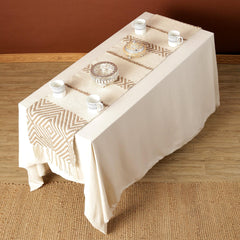 Beige Table with Geometric Pattern
