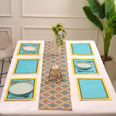 Mandala Glow Dining Set (Runner Size: 70x12.5 inch | Mat Size: 12x18 inch)