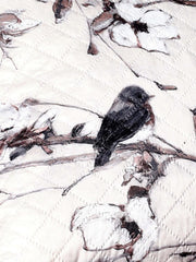 Birdsong & Blossoms Design– Premium Quilted Cushion Cover – 16 x 16 inches