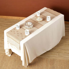 Soft knitted Brown Table Runner with tint of beige thread