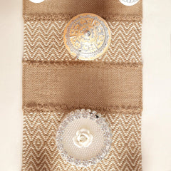 Soft knitted Brown Table Runner with tint of beige thread