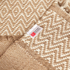 Soft knitted Brown Table Runner with tint of beige thread