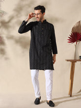 Noir Classic Woven Cotton Kurta