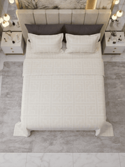 Celestial Ivory Gridline Bedsheet