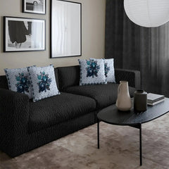 Blue Rose Elegance Cushion Cover (16x16 inches)