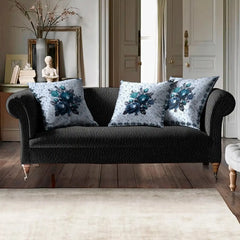 Blue Rose Elegance Cushion Cover (16x16 inches)