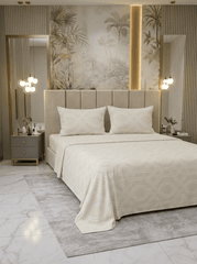 Celestial Luxe Ivory Cotton Bedsheet