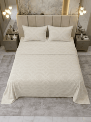 Celestial Luxe Ivory Cotton Bedsheet