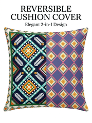 Elegant Geometric Satin Reversible Cushion Cover - Furnish Factory