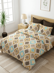 Floral Diamond Premium Jaipuri Bedsheet - Furnish Factory