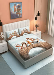 Winnie the Pooh Fitted 7D Kids Bedsheet – (90x100 Inch) Double Size - Furnish Factory