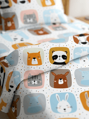 Sleepy Safari Kids Bedsheet (60 x 90inches) - Furnish Factory