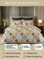 Jaipuri Floral Diamond Premium Bedsheet