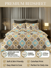 Floral Diamond Premium Jaipuri Bedsheet - Furnish Factory