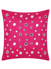 Polka Dot Silk Embroidered Cushion Cover (16*16 inch) - Furnish Factory