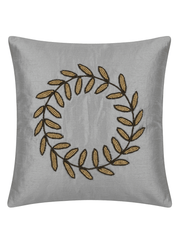Elegant Embroidered Leaf Wreath Cushion Cover (16*16 inch) - Furnish Factory