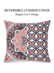 Elegant Medallion Satin Reversible Cushion Cover (16*16 inch) - Furnish Factory