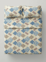 Indigo Patchwork Premium Jaipuri Bedsheet - Furnish Factory