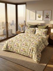 Olive Prism Premium Jaipuri Bedsheet - Furnish Factory