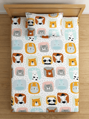 Sleepy Safari Kids Bedsheet (60 x 90inches) - Furnish Factory