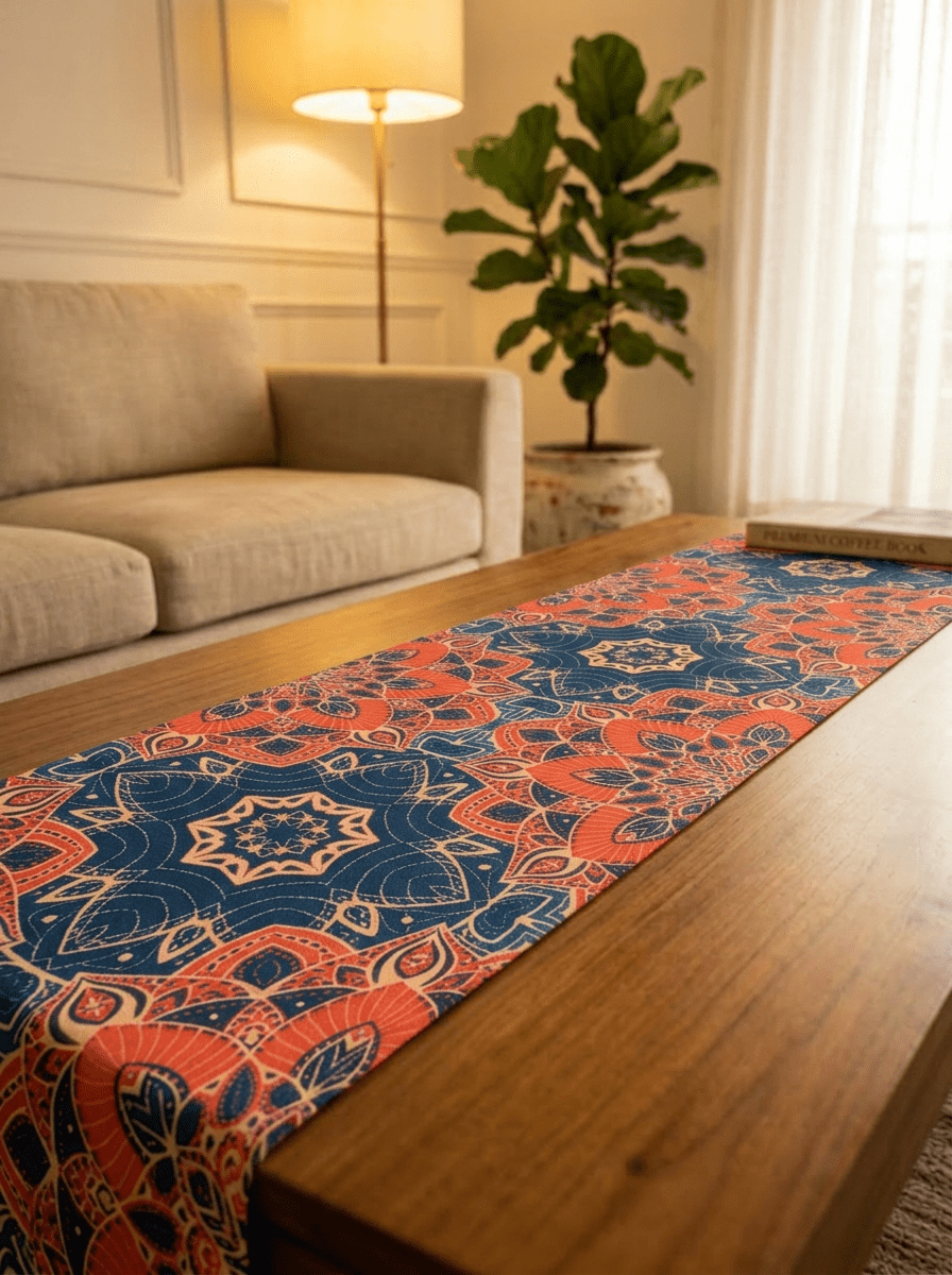 Royal Mandala Canvas Printed Table Runner for Dining and Center Table (13x 60 inch) - Furnish Factory