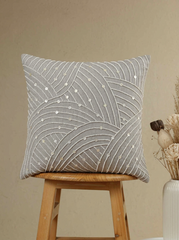 Pearl Arc Embroidered Cushion Cover