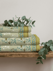 Sage Bloom Super King Cotton Bedsheet - Furnish Factory