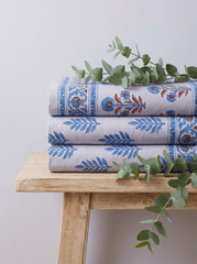 Indigo Royale Super King Cotton Bedsheet - Furnish Factory