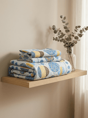 Indigo Earthy Orbit Premium Jaipuri Bedsheet - Furnish Factory