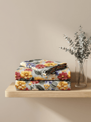 Floral Meadow Elegance – Floral 7D Bedsheet Super King Size - Furnish Factory