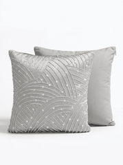 Pearl Arc Embroidered Cushion Cover