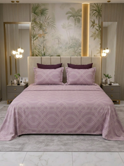 Celestial Rose Mist Cotton Bedsheet