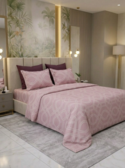 Celestial Rose Mist Cotton Bedsheet