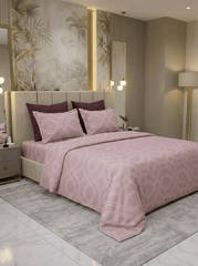 Celestial Rose Mist Cotton Bedsheet