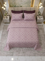 Celestial Rose Mist Cotton Bedsheet