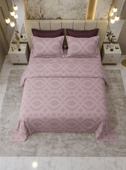 Celestial Rose Mist Cotton Bedsheet