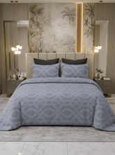 Celestial Luxe Grey Cotton Bedsheet