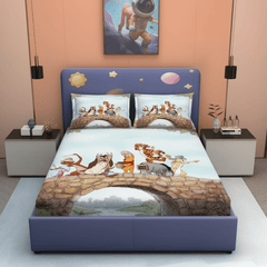 Winnie the Pooh Fitted 7D Kids Bedsheet – (90x100 Inch) Double Size - Furnish Factory