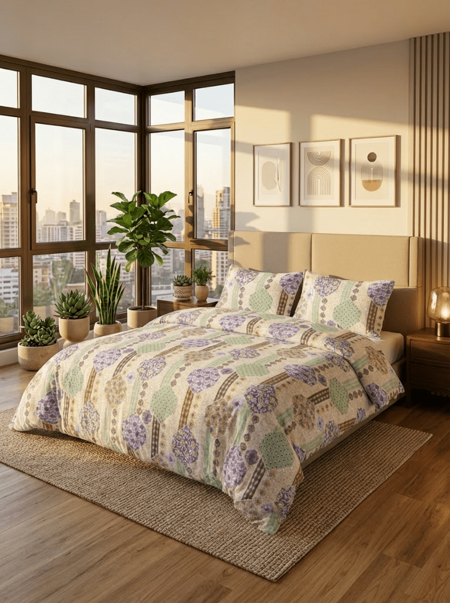 Pastel Mosaic Premium Jaipuri Bedsheet - Furnish Factory